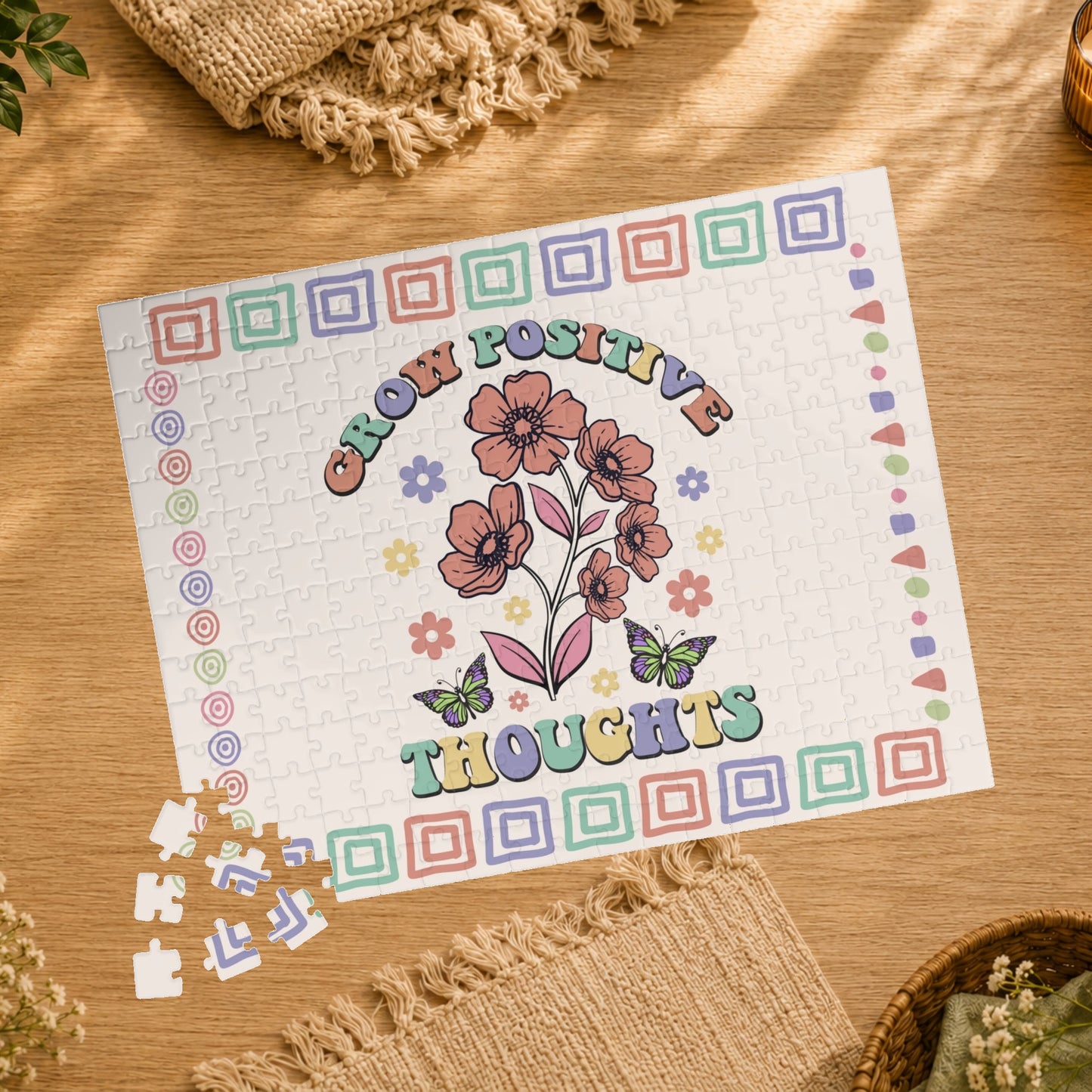 Grow Positive Thoughts - Affirmation Puzzle Gift for Survivors and Puzzle Lovers