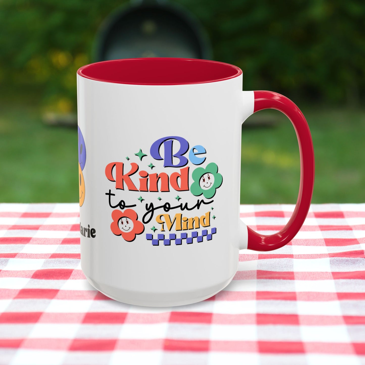 Be Kind to Your Mind - Personalized Retro Mental Wellness Mug for Mental Health Awareness & Self-Care
