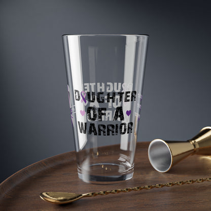 Daughter of a Warrior: Personalized Domestic Violence Awareness Warrior Pint Glass - Proud Family Member