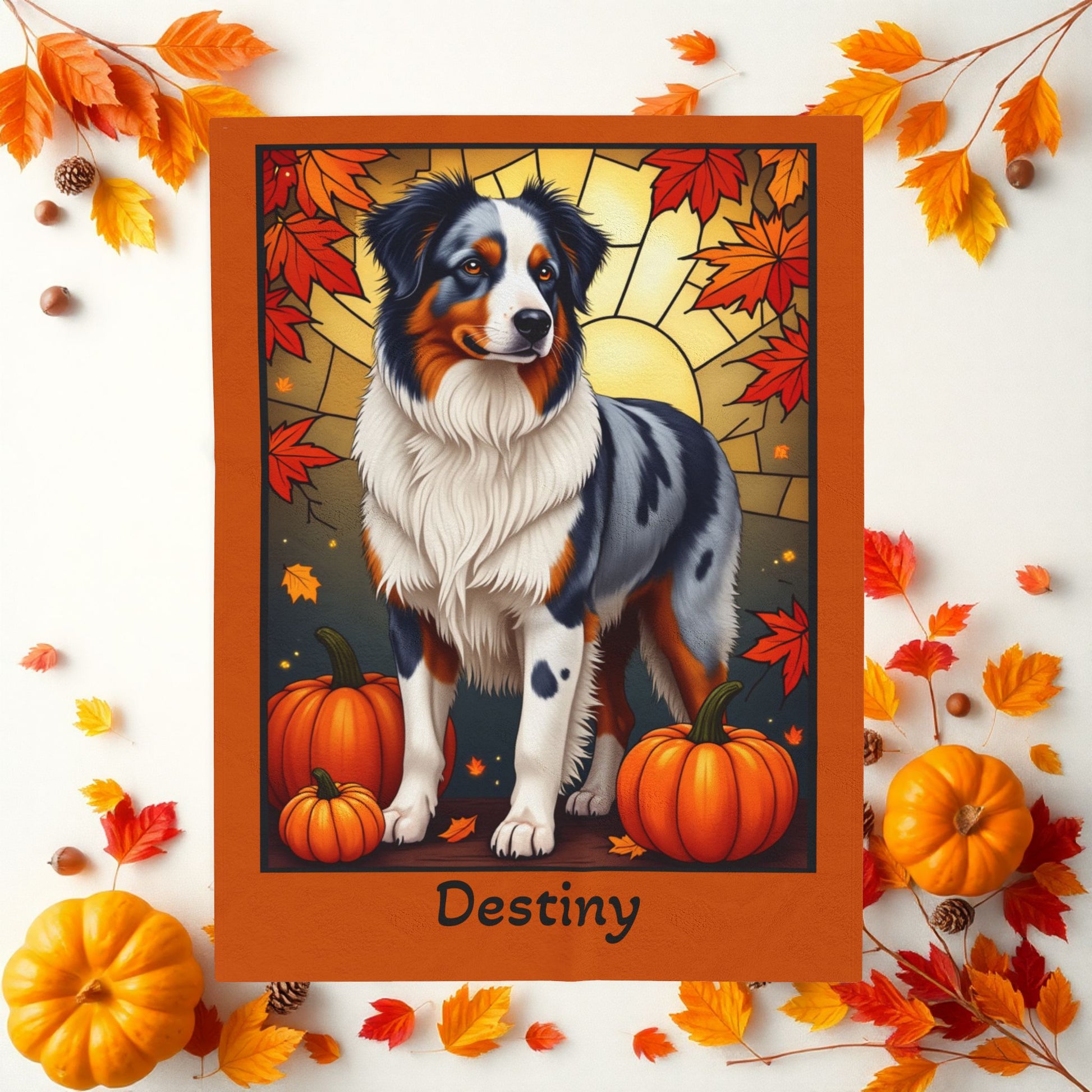 Australian Shepherd Blue Merle Coat Velveteen Blanket, Personalized Dog Throw, Custom Herding Companion Gift