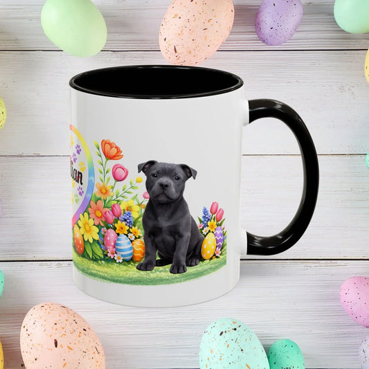 Shop our pitbull blue puppy easter mug featuring the 11oz style option from MySisterIsASurvivor.