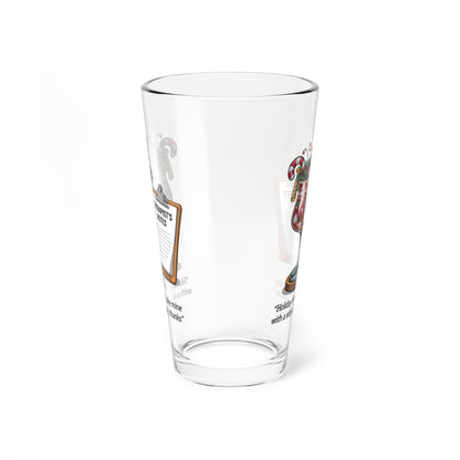 Holiday Cheer? I'll Take Mine With A Side Of Therapy, Thanks, Christmas Pint Glass, 16oz