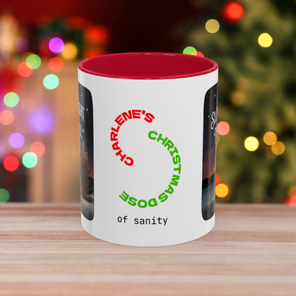 Silent Night Peaceful Mind Mug - Personalized Christmas Mug for Calm and Clarity, Mental Health Holiday Gift with Accent Color