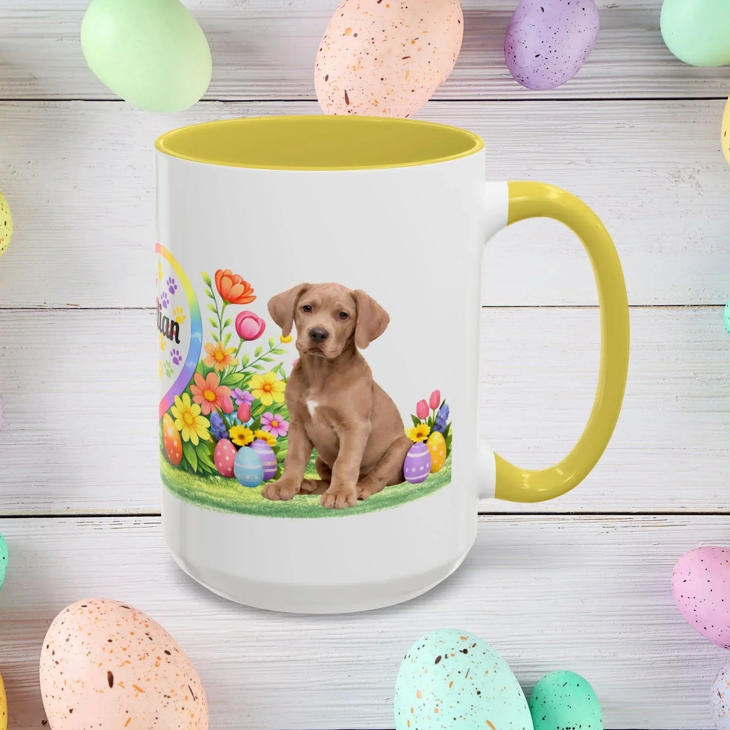 Shop our premium great dane isabella dilute fawn puppy easter mug from MySisterIsASurvivor.
