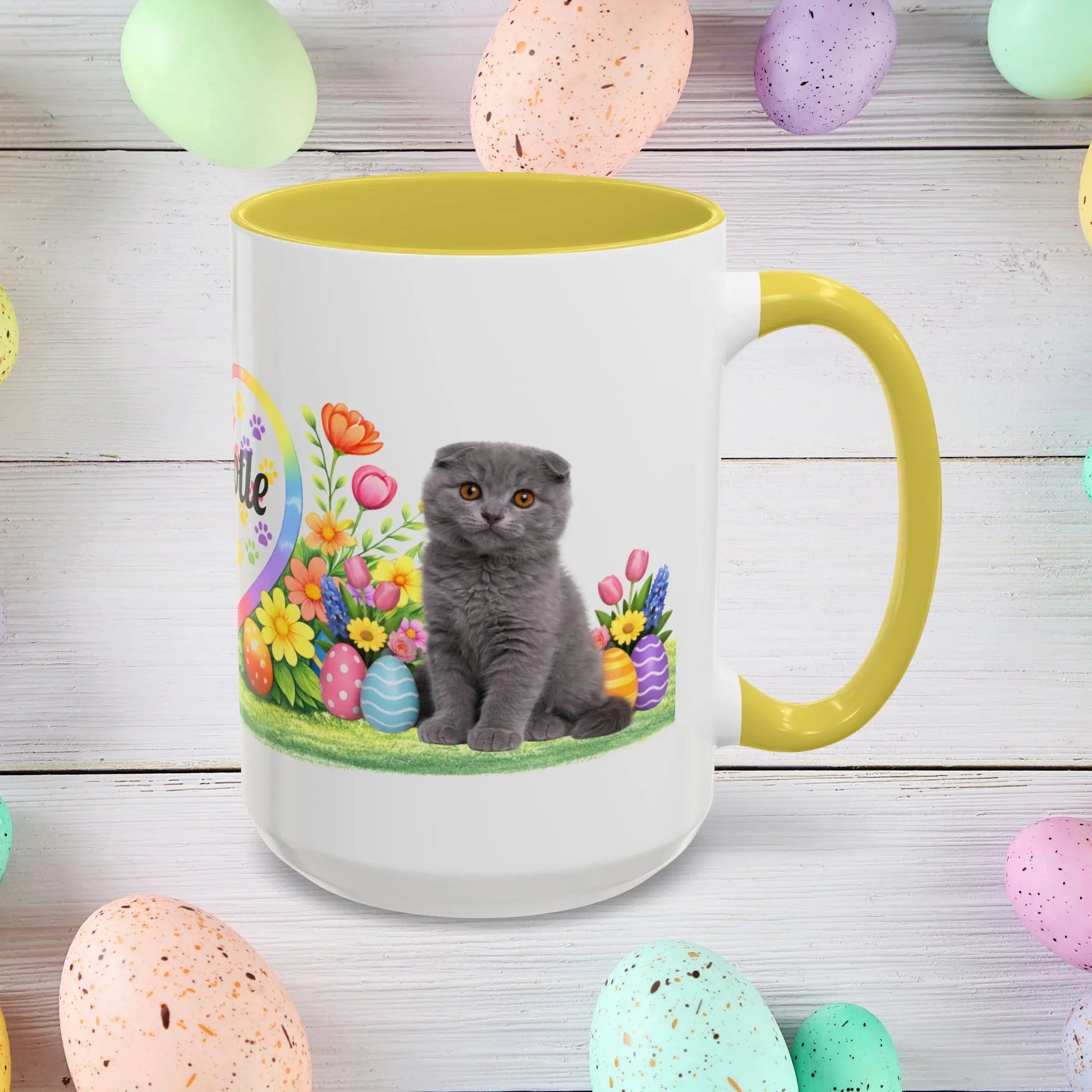 Shop our premium scottish fold kitten easter mug from MySisterIsASurvivor.