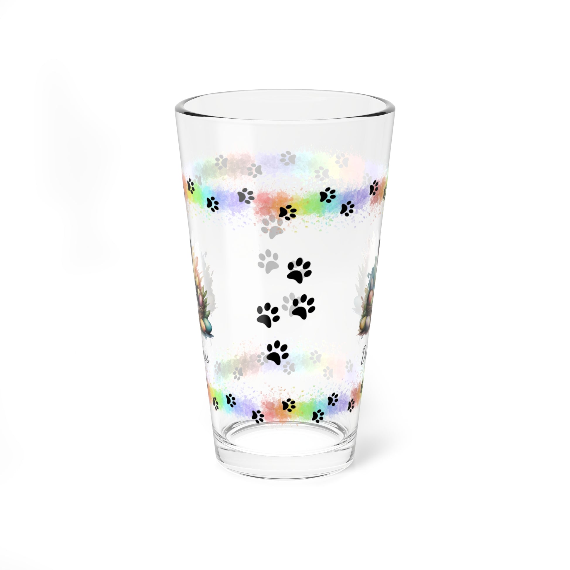 Boston Terrier Personalized Easter Puppy 16oz Pint Glass - Custom Dog Design, Mental Health Gift, Easter Décor, and Festive Celebrations