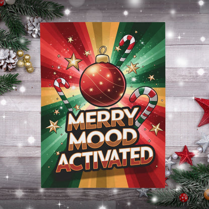 Holiday blanket “Merry Mood Activated” soft cozy Christmas throw for winter relaxation and cheer