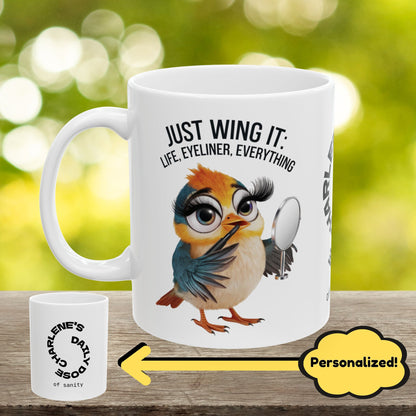 "Keep Calm And Pretend" personalized funny pint glass with attitude and daily humor for stress relief.