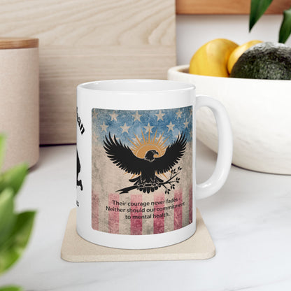 Personalized Memorial Day Mug - "Their Courage Never Fades" PTSD Support Tribute