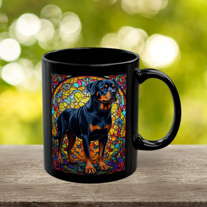 Rottweiler (Black & Rust) Personalized Mug, Pet Lover Mug, Dog Coffee Mug, Custom Name Mug, Dog Lover Gift, Dog-Themed Mug, Rottie Mug
