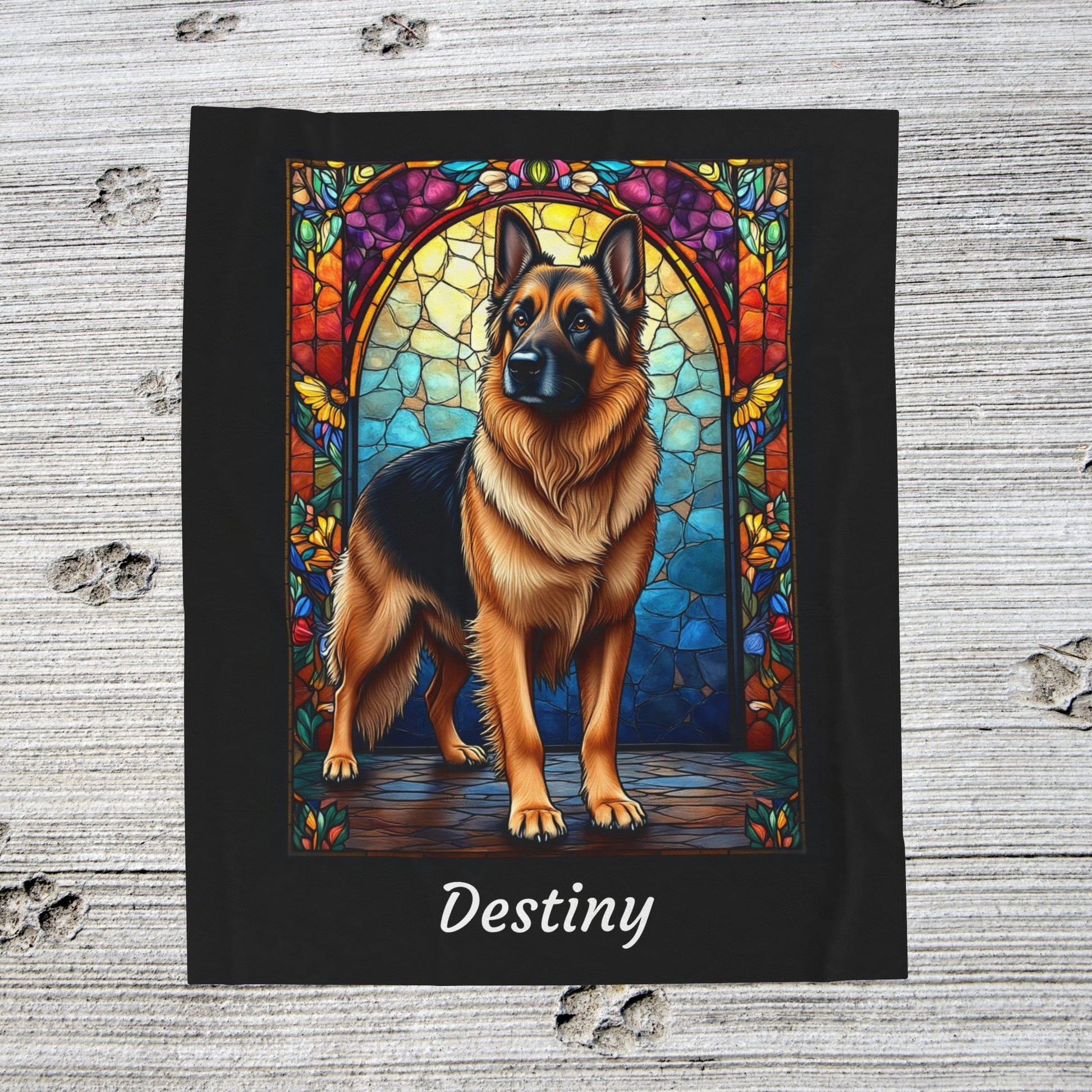 German Shepherd Black & Tan Coat Blanket, Artistic Dog Throw, Personalized Gift for Pet Lovers