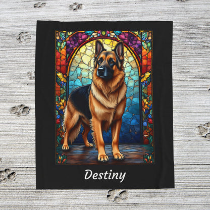 German Shepherd Black & Tan Coat Blanket, Artistic Dog Throw, Personalized Gift for Pet Lovers