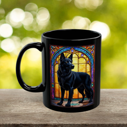 German Shepherd (Black) Personalized Mug, Pet Lover Mug, Dog Coffee Mug, Custom Name Mug, Dog Lover Gift, Dog-Themed Mug, GS Mug
