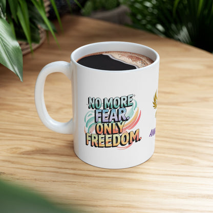 Empowerment mug for survivors of abuse and trauma.