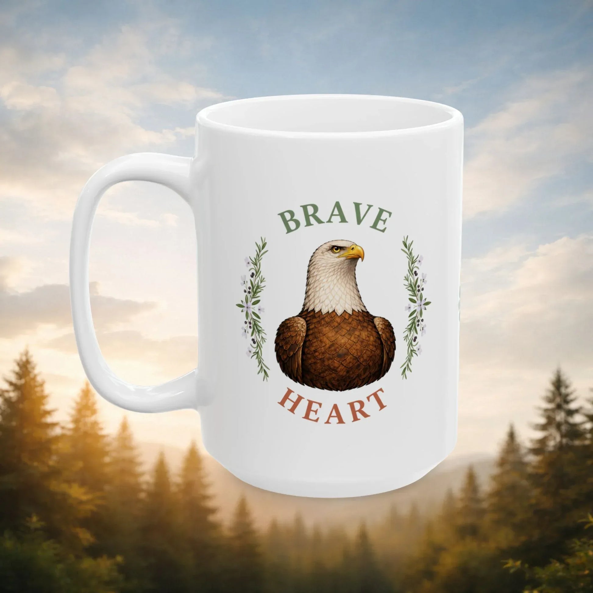 Shop our premium brave heart eagle mug from MySisterIsASurvivor.