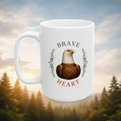 Shop our premium brave heart eagle mug from MySisterIsASurvivor.