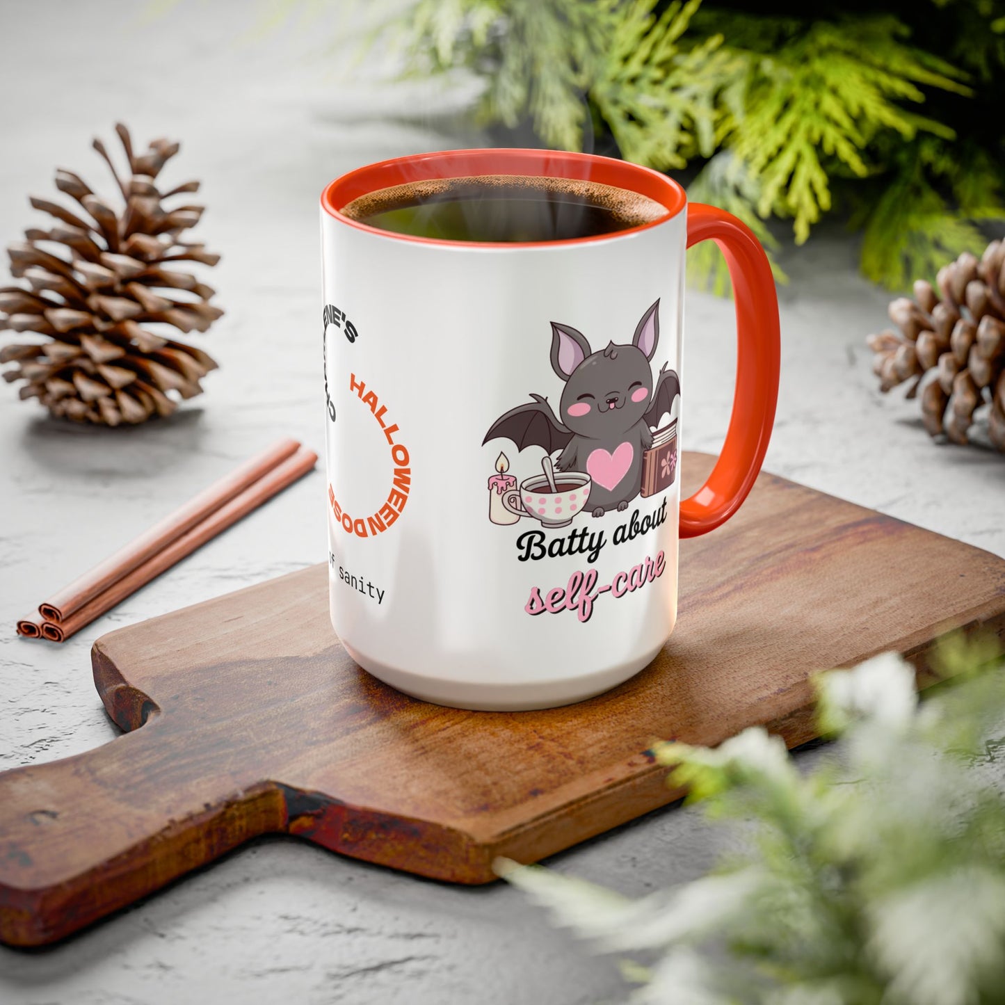 Batty About Self-Care - Personalized Halloween Mug for Self-Care Lovers & Mental Health Advocates