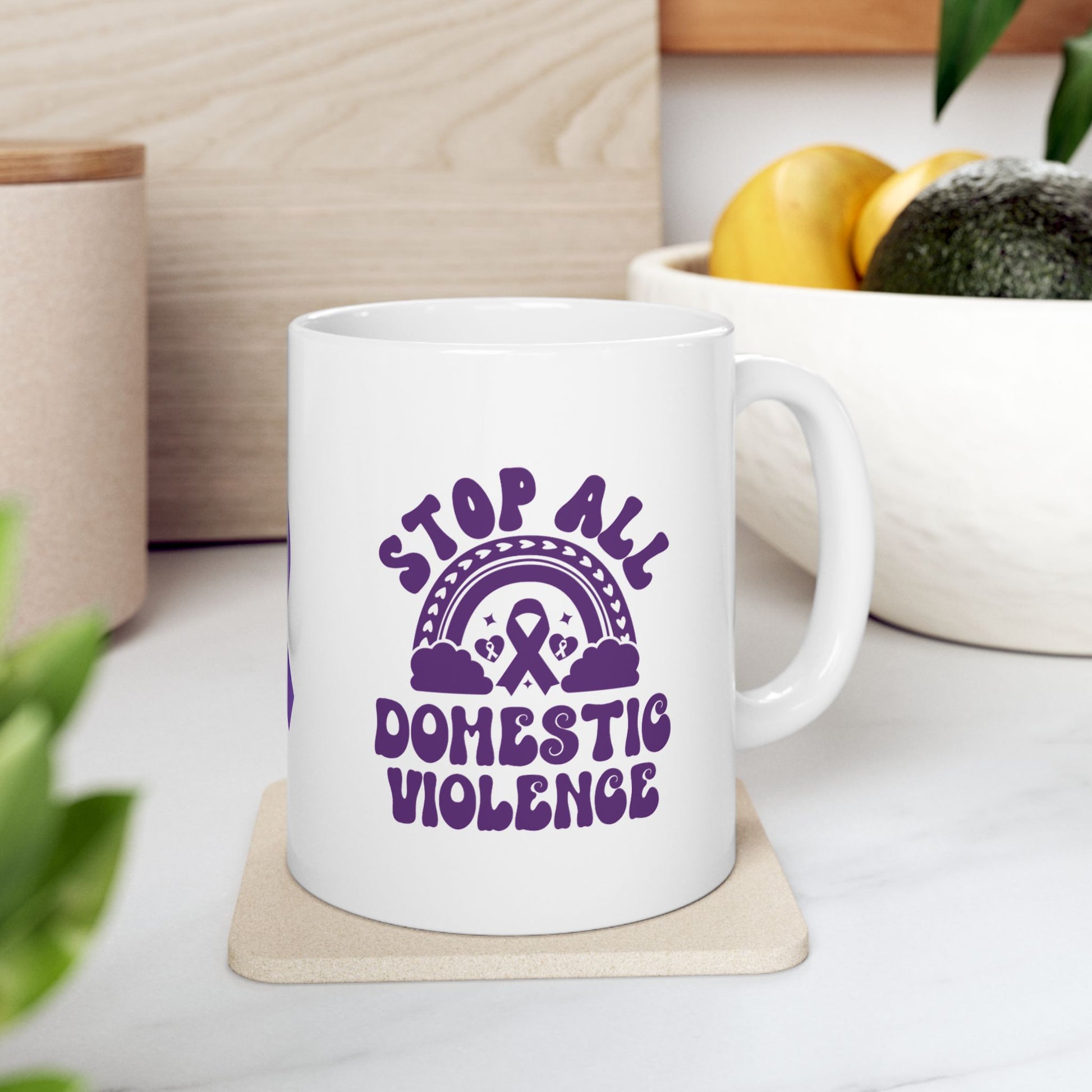 Stop All Domestic Violence Ceramic Mug - Support & Awareness