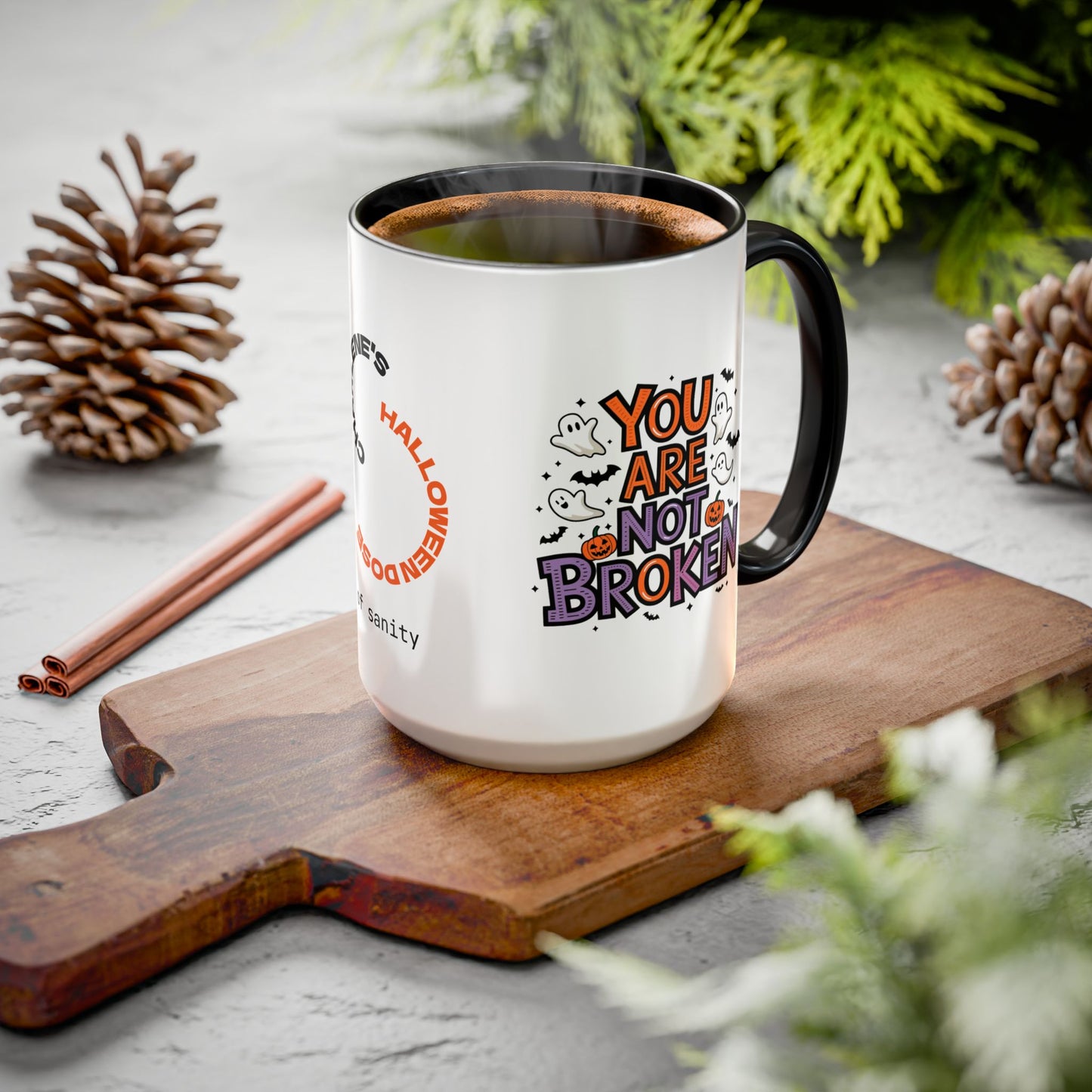 You Are Not Broken - Personalized Halloween Mug for Trauma Survivors & Healing Journey Gifts