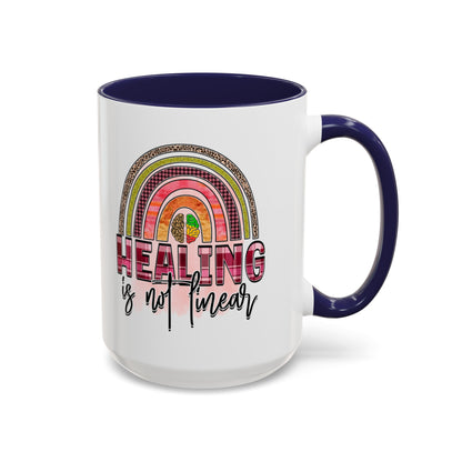 Healing Is Not Linear - Accent Coffee Mug (11, 15oz)