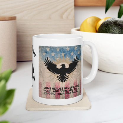 Personalized Memorial Day Mug - "Some Heroes Never Came Home" PTSD Support Tribute