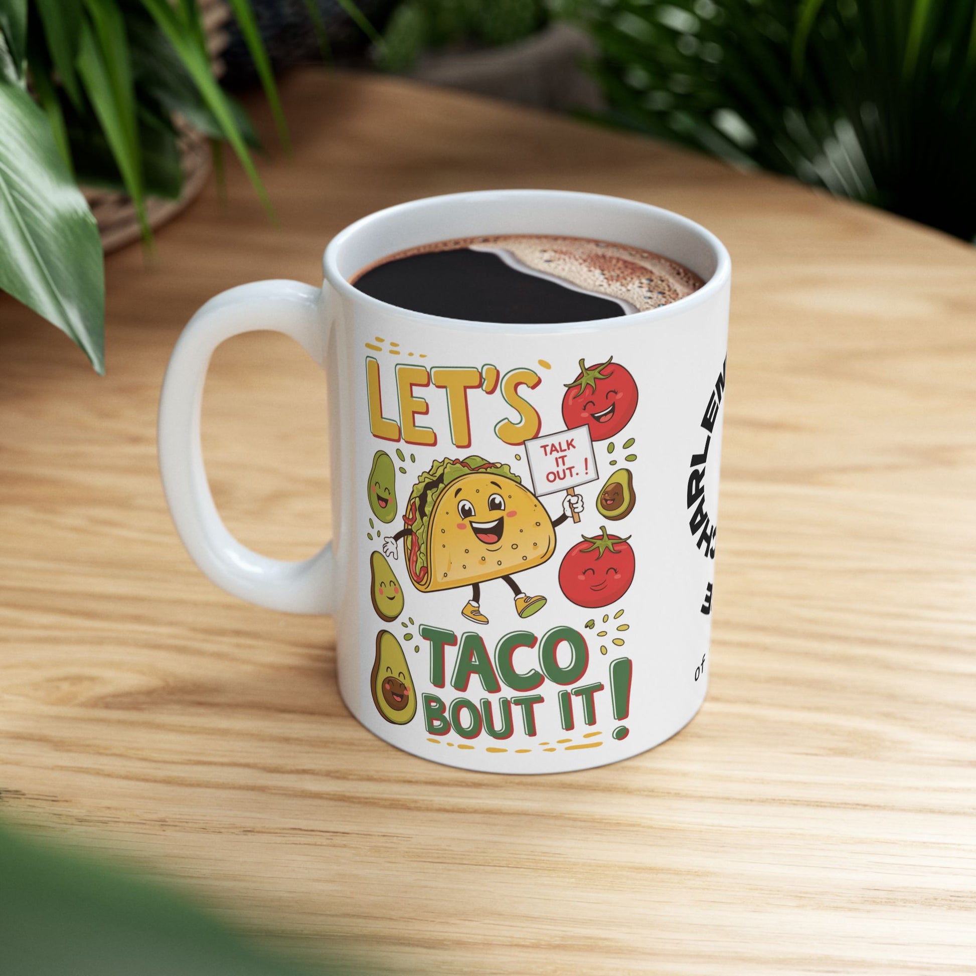 Let's Taco Bout It Funny Mental Health Mug, Stylish Ceramic Coffee Cup, Positive Affirmation Gift, Anxiety Relief, Self-Care Mug, Therapist Office Décor
