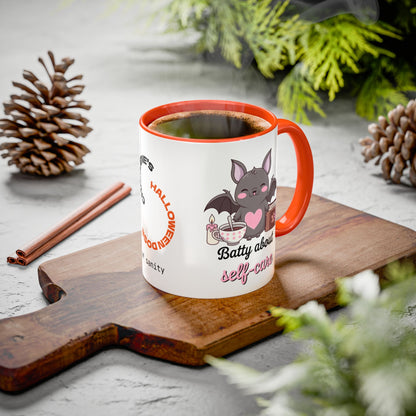 Batty About Self-Care - Personalized Halloween Mug for Self-Care Lovers & Mental Health Advocates
