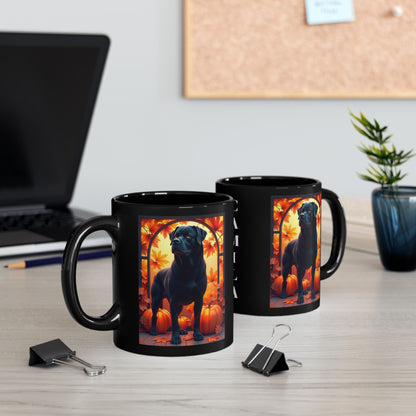 Rottweiler Black - Personalized autumn coffee mug, dog lover gift for Rottweiler fans