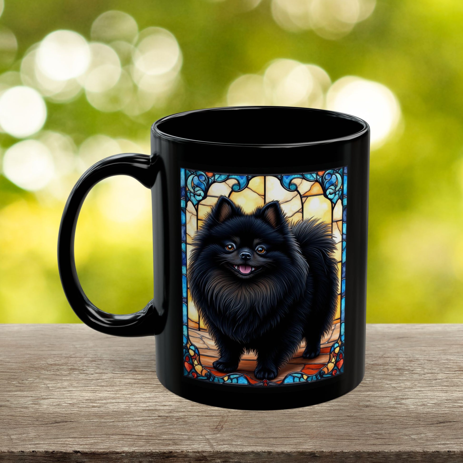 Black Pomeranian personalized dog lover coffee mug