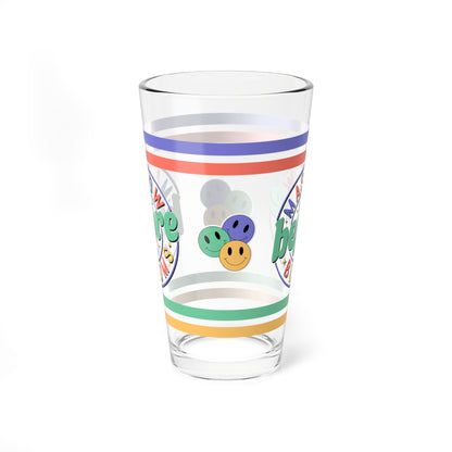 Maslow Before Blooms Retro Pint Glass - 16oz Mental Health Drinkware, Clear Glass for Beverages