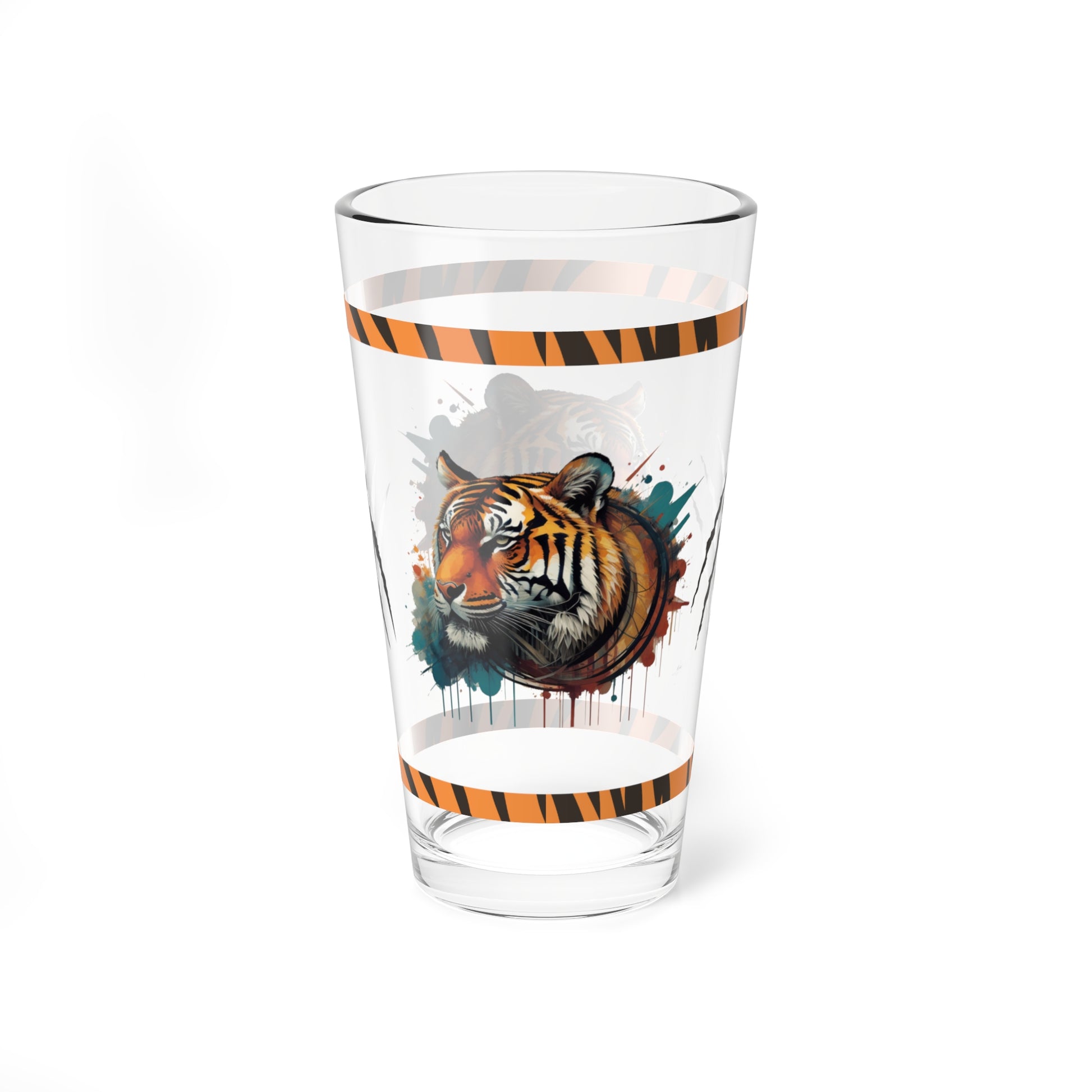 The Resilient Tiger Within 16oz Tiger Pint Glass - Inspiring Strength, Courage, and Empowerment