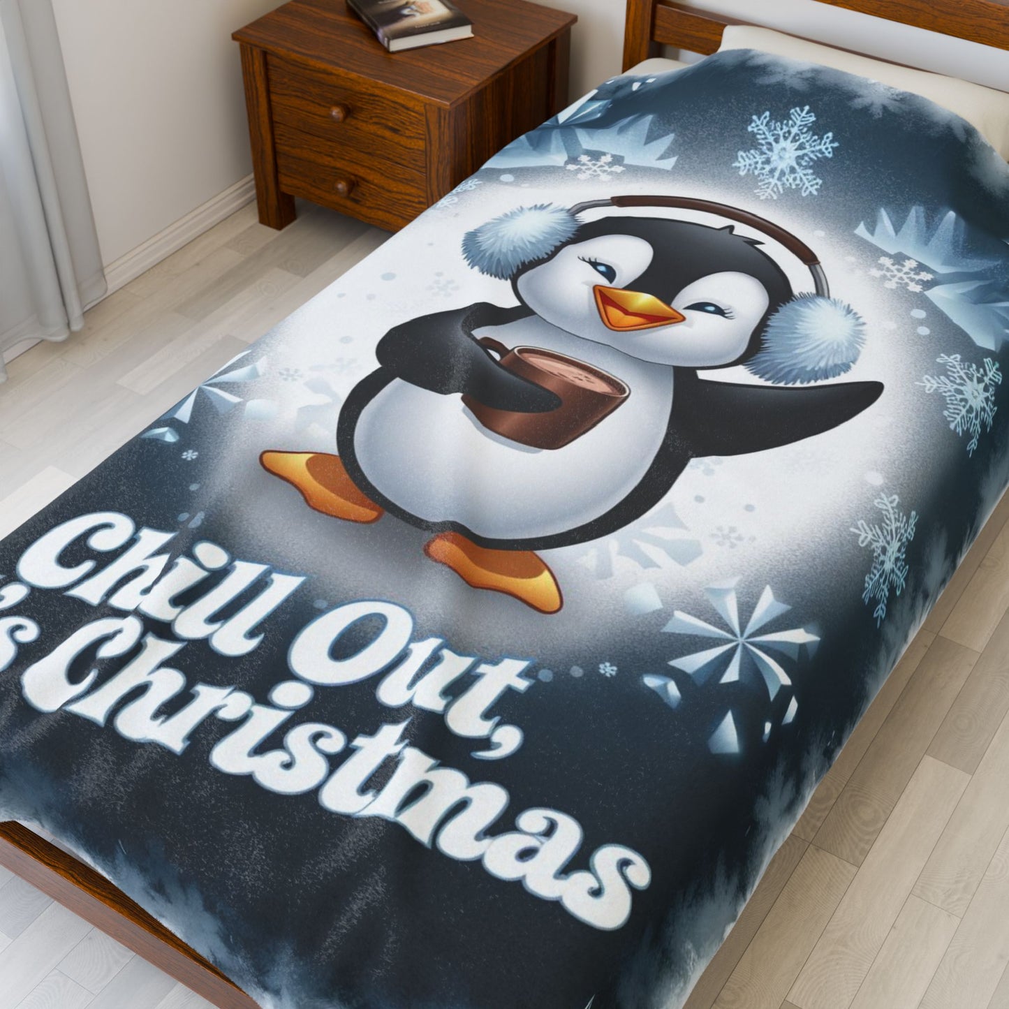 Soft Christmas blanket “Chill Out, It’s Christmas” cozy holiday throw for relaxing and winter comfort