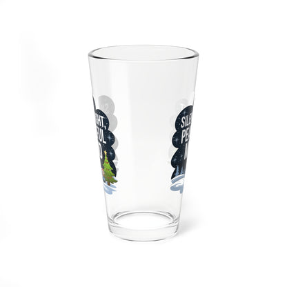 Silent Night, Peaceful Mind, Christmas Pint Glass, 16oz