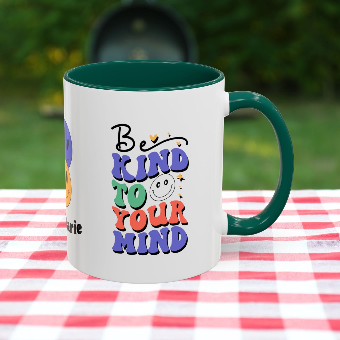 Be Kind to Your Mind - Personalized Retro Affirmation Mug for Positive Mental Health & Self-Care