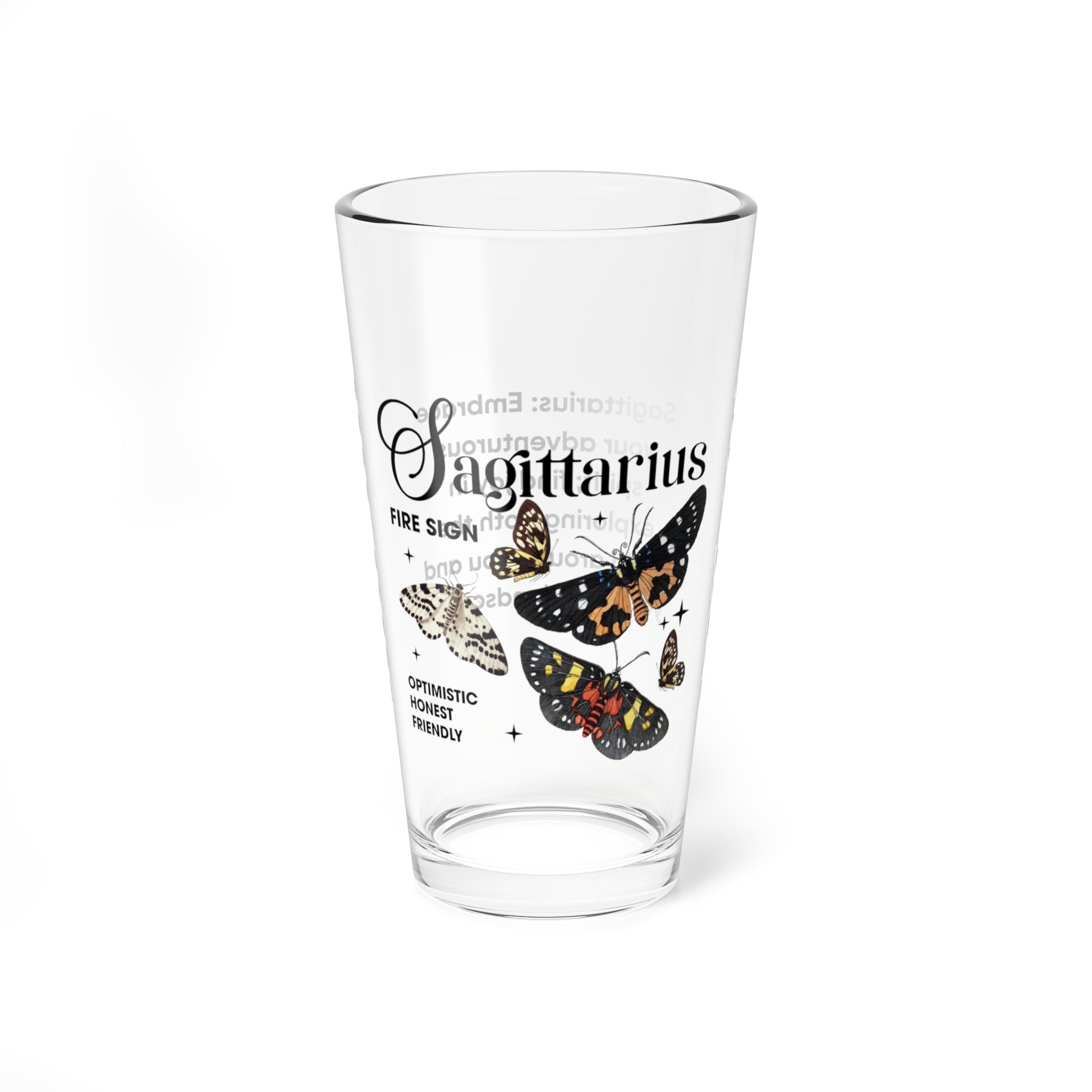 Sagittarius Zodiac Pint Glass 16oz, Astrology Drinkware, Horoscope Gift, Zodiac Glass, Birthday Gift, Cosmic Glassware, Astrology Themed Drinkware