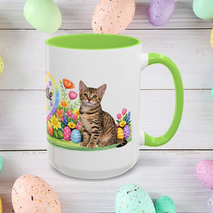 Shop our arabian mau kitten easter mug featuring the 15oz style option from MySisterIsASurvivor.