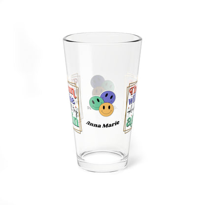 The Sun Will Rise Again retro pint glass with hopeful mental health message