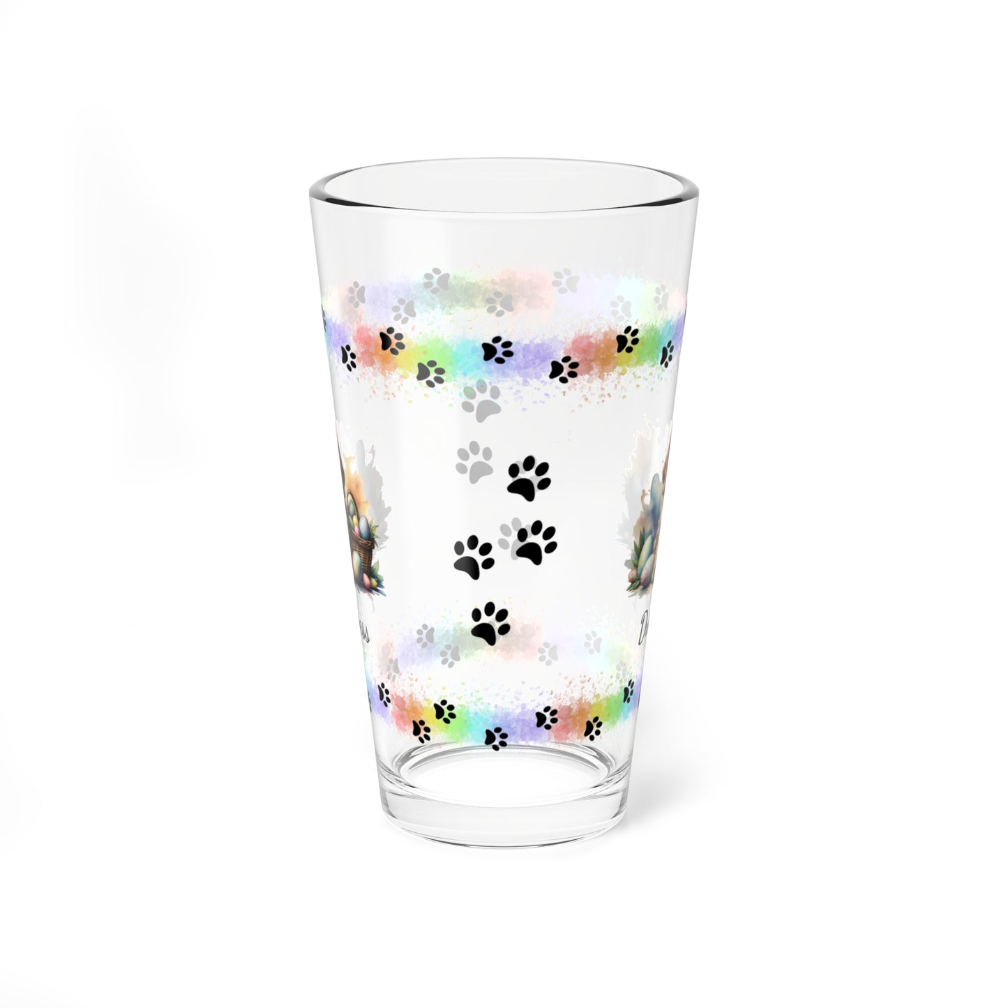 Cocker Spaniel (Golden) Personalized Easter Puppy 16oz Pint Glass - Custom Dog Design, Mental Health Gift, Easter Décor, and Festive Celebrations