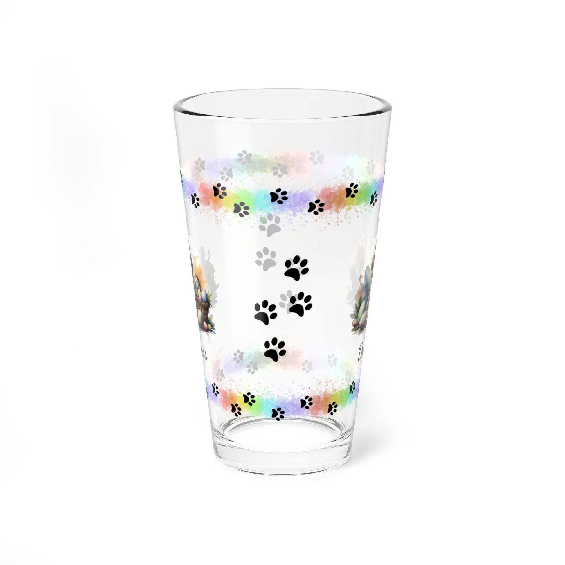 Cocker Spaniel (Golden) Personalized Easter Puppy 16oz Pint Glass - Custom Dog Design, Mental Health Gift, Easter Décor, and Festive Celebrations