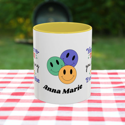 You Deserve the Love You Keep Trying to Give Everyone Else - Custom Retro Self-Care Mug for Emotional Wellness