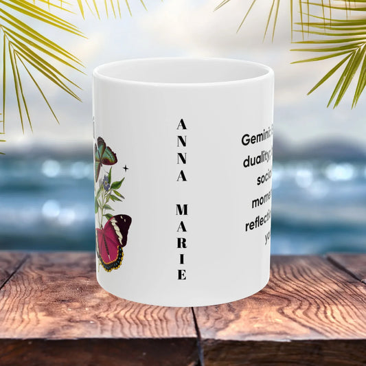 Shop our gemini zodiac white ceramic mug 11oz 15oz featuring the 15oz style option from MySisterIsASurvivor.