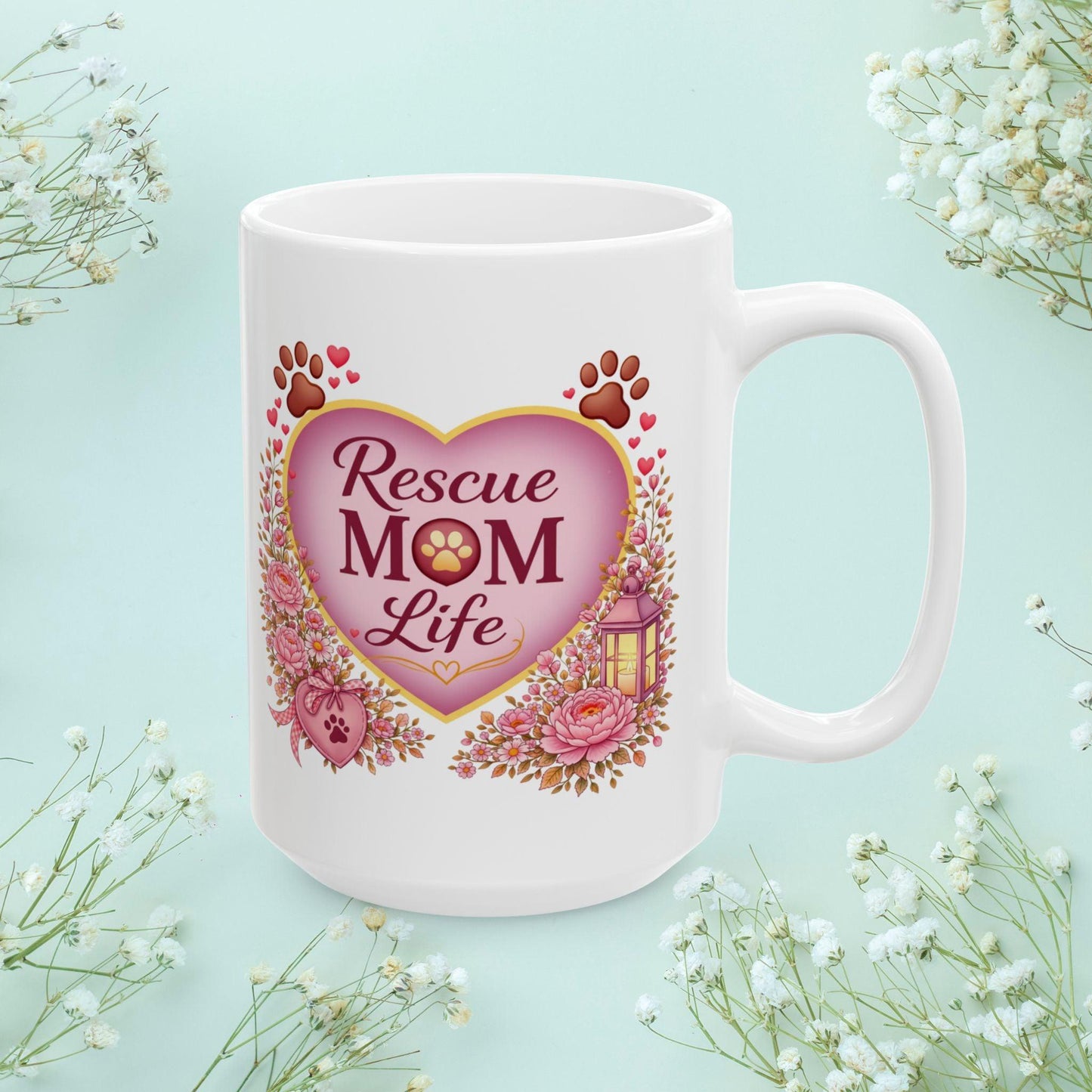 Shop our premium rescue mom life fur mom mug from MySisterIsASurvivor.