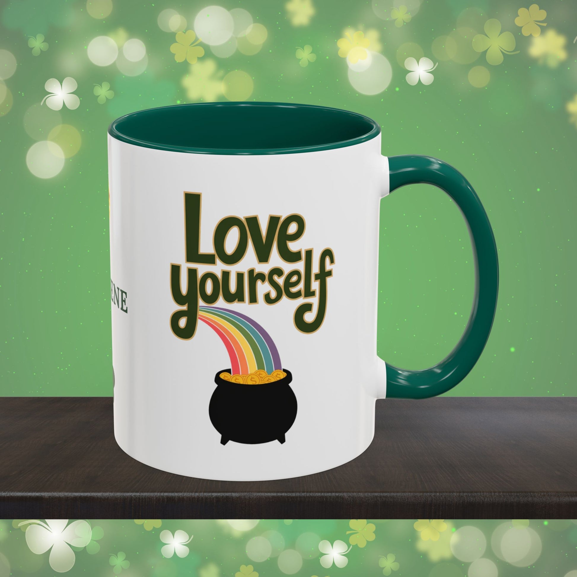 Love Yourself: Personalized St. Patrick's Day Mug - Add Your Name & Celebrate Strength and Positivity