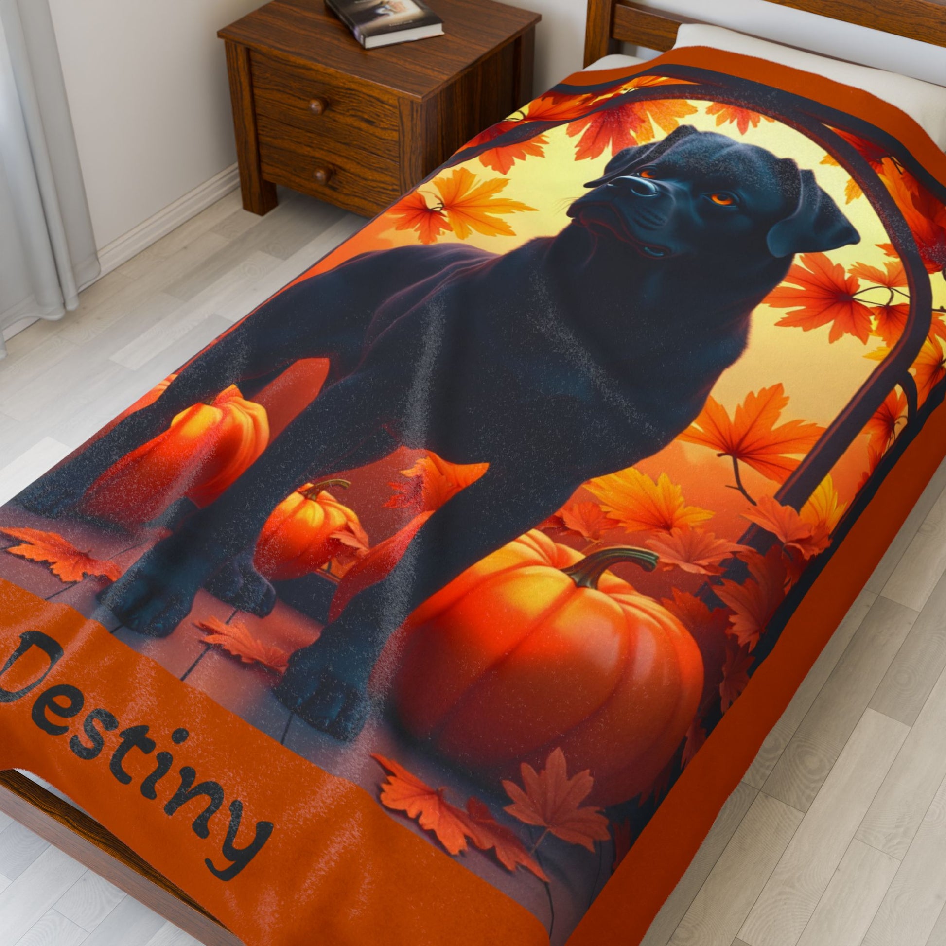 Rottweiler Black Coat Velveteen Blanket, Personalized Plush Dog Throw, Dog Owner Gift