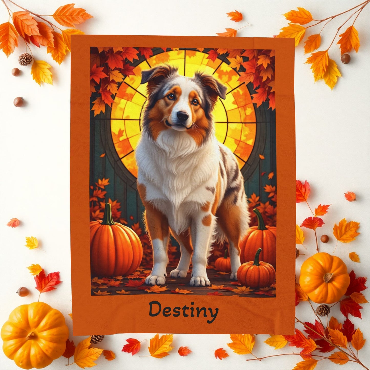 Australian Shepherd Red Merle Coat Velveteen Blanket, Personalized Dog Throw, Custom Herding Breed Gift