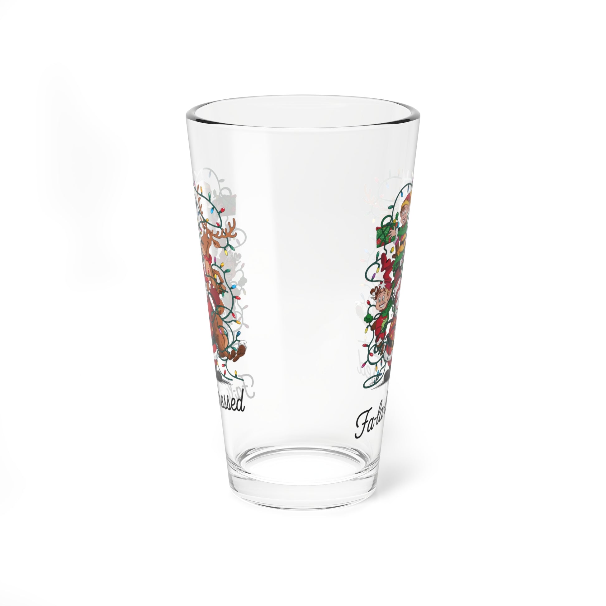 Fa La La Stressed, Christmas Pint Glass, 16oz