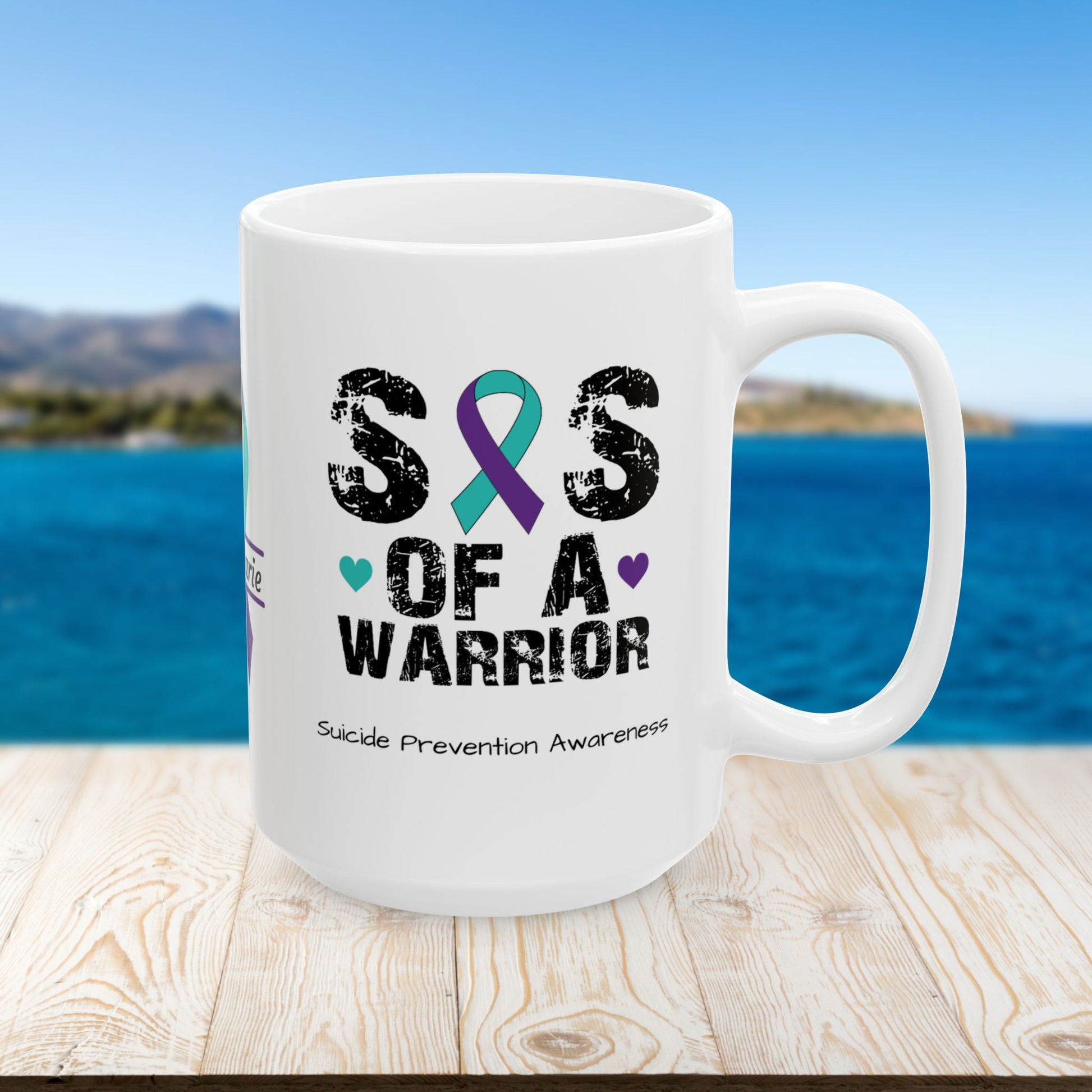 Sis of a Warrior - Personalized Suicide Prevention Awareness Gift, Empowerment and Resilience Ceramic Mug, Support for Survivors