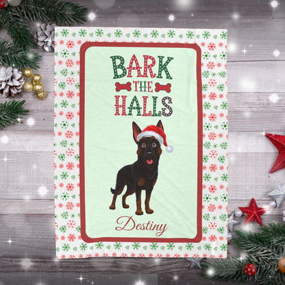 German Shepherd (Bi-Color) Velveteen Blanket - Cozy holiday dog throw, personalized gift for pet lovers