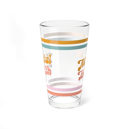 Mental Health Retro Pint Glass - 16oz Mental Health Drinkware, Clear Glass for Beverages