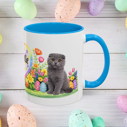 Shop our scottish fold kitten easter mug featuring the 11oz style option from MySisterIsASurvivor.